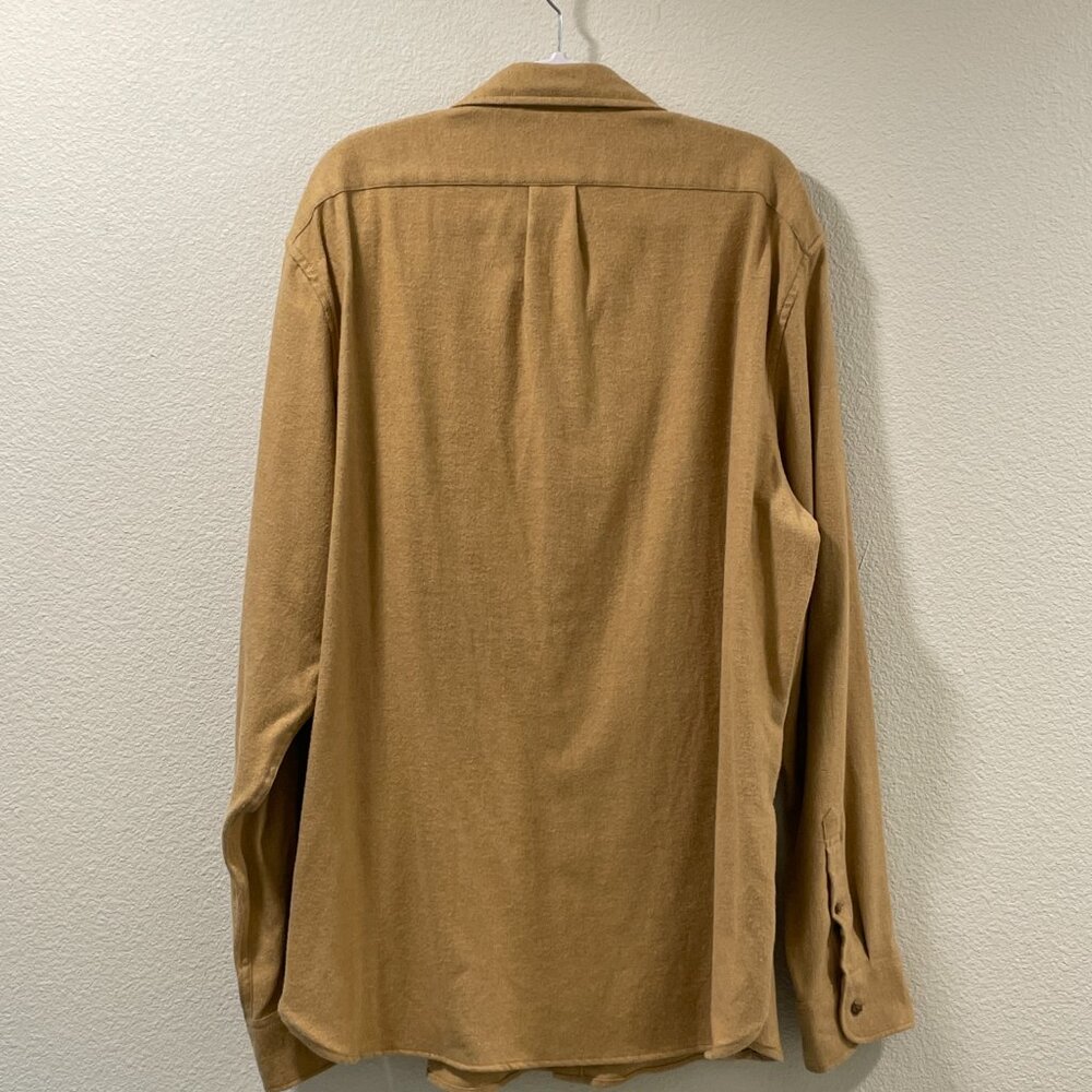 J.CREW Classic Midweight Flannel Long Sleeve Button Down Shirt, Honey Tan - XL - Picture 2 of 10